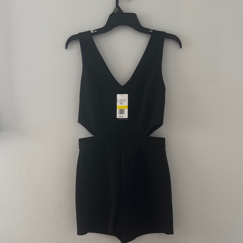 Soprano Black V-Neck Cutout Romper